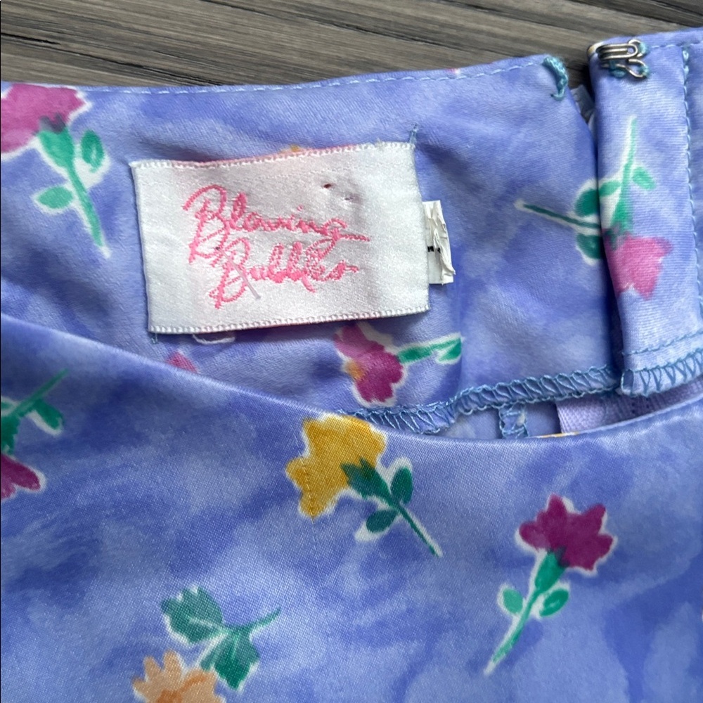 Blowing Bubbles | Vintage 1980’s Light Purple Floral A-Line Dress Flowy Large - Picture 8 of 12